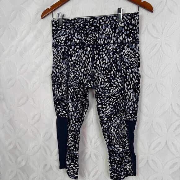 Athleta Spotty Up for Anything Crop High Rise Tight Leggings Navy Size S - Picture 4 of 10